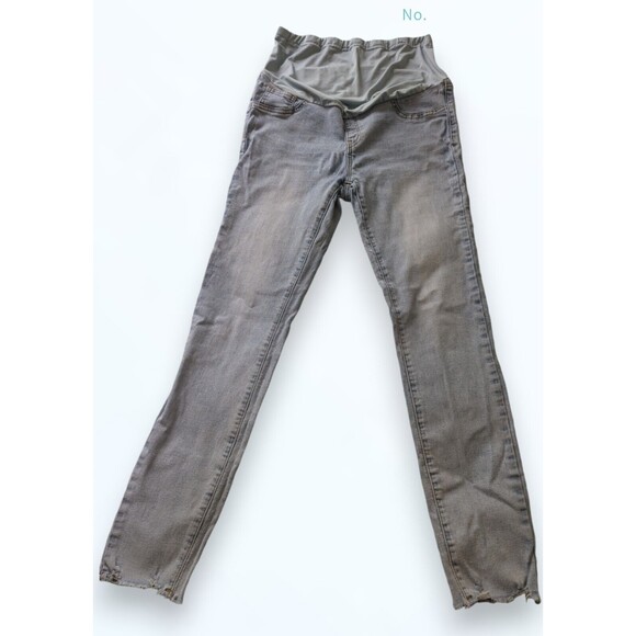 SHEIN Womens Jeans Large Maternity Blue Denim Distressed Stretch Lightweight - Picture 1 of 8